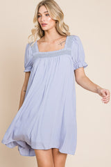 Hadley Full Size Scenic Overlook Puff Sleeve Embroidered Mini Dress