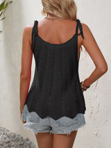 Persephone Openwork Scoop Neck Sleeveless Tank