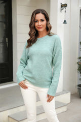 Teresa Round Neck Ribbed Long Sleeve Sweater
