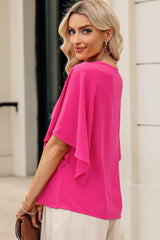 Liana V-Neck Cloak Sleeve Blouse