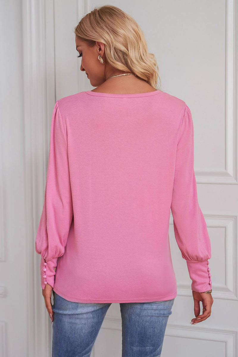 Amaris Round Neck Puff Sleeve T-Shirt