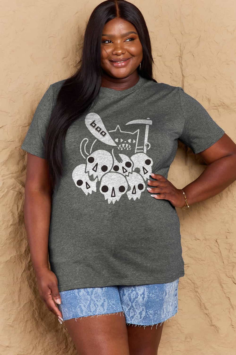 Priscilla Full Size Graphic BOO Cotton T-Shirt