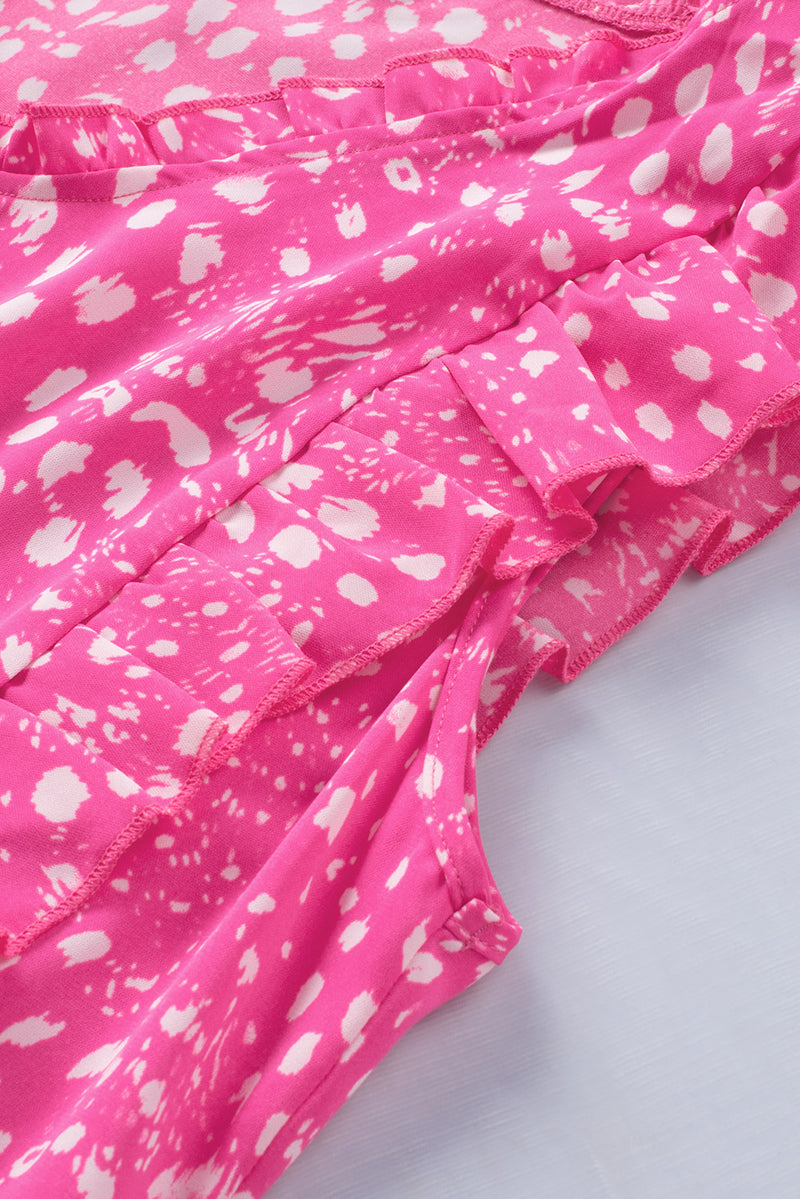 Billie Printed V-Neck Butterfly Sleeve Tank