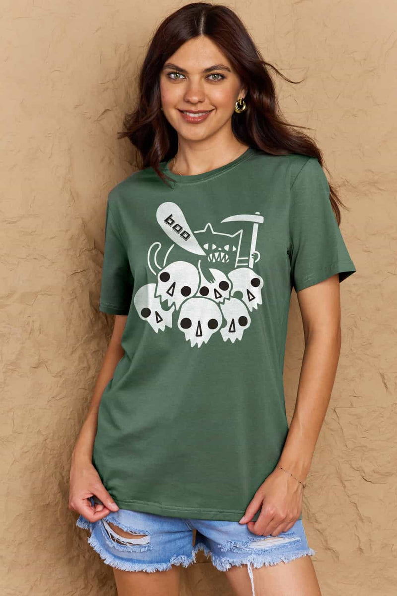 Priscilla Full Size Graphic BOO Cotton T-Shirt