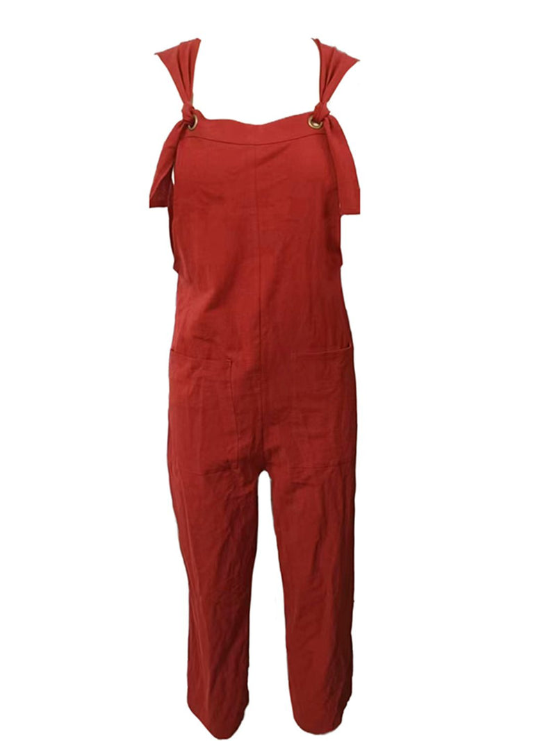 Anaya Sleeveless Straight Neck Pocketed Jumpsuit