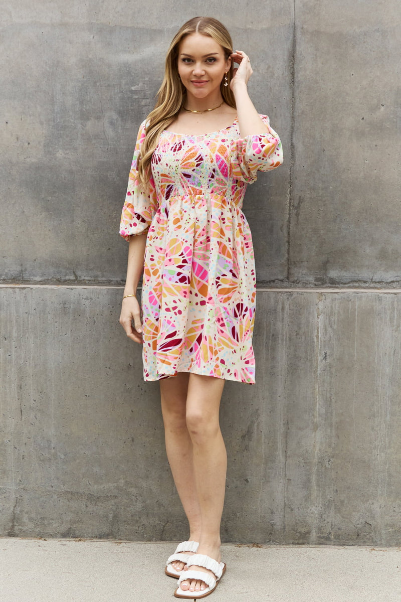 Cecelia Full Size Floral Print Mini Dress