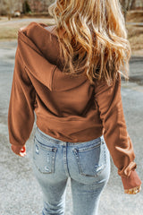 Laura Half-Zip Thumbhole Sleeve Hoodie