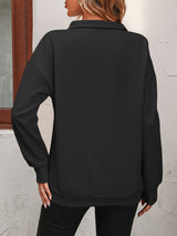 Octavia Zip-Up Dropped Shoulder Sweatshirt