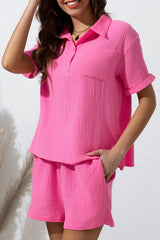 Myra Short Sleeve Polo Shirt and Shorts Set