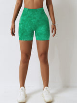 Jocelyn Tie Dye Wide Waistband Slim Fit Sports Shorts