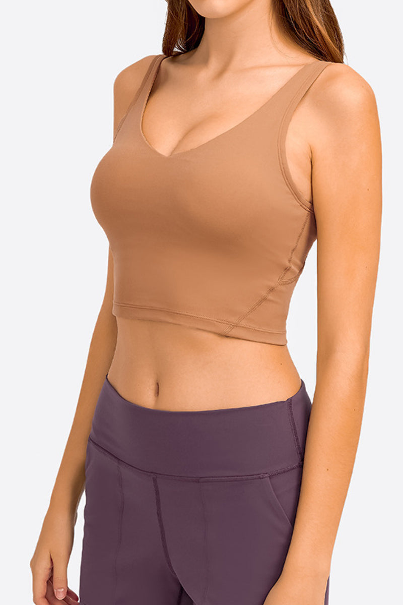 Bianca Deep V-Neck Crop Sports Bra