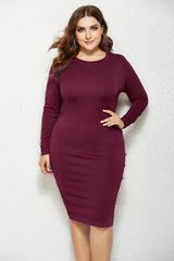 Delaney Plus Size Solid Buttoned Wrap Dress
