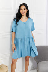 Paulina Full Size Oh Sweet Spring Button Up Flare Dress