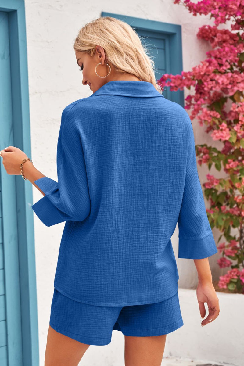 Linda Shirt and Elastic Waist Short with Pockets