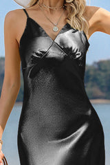 Zendaya Spaghetti Strap Satin Midi Dress