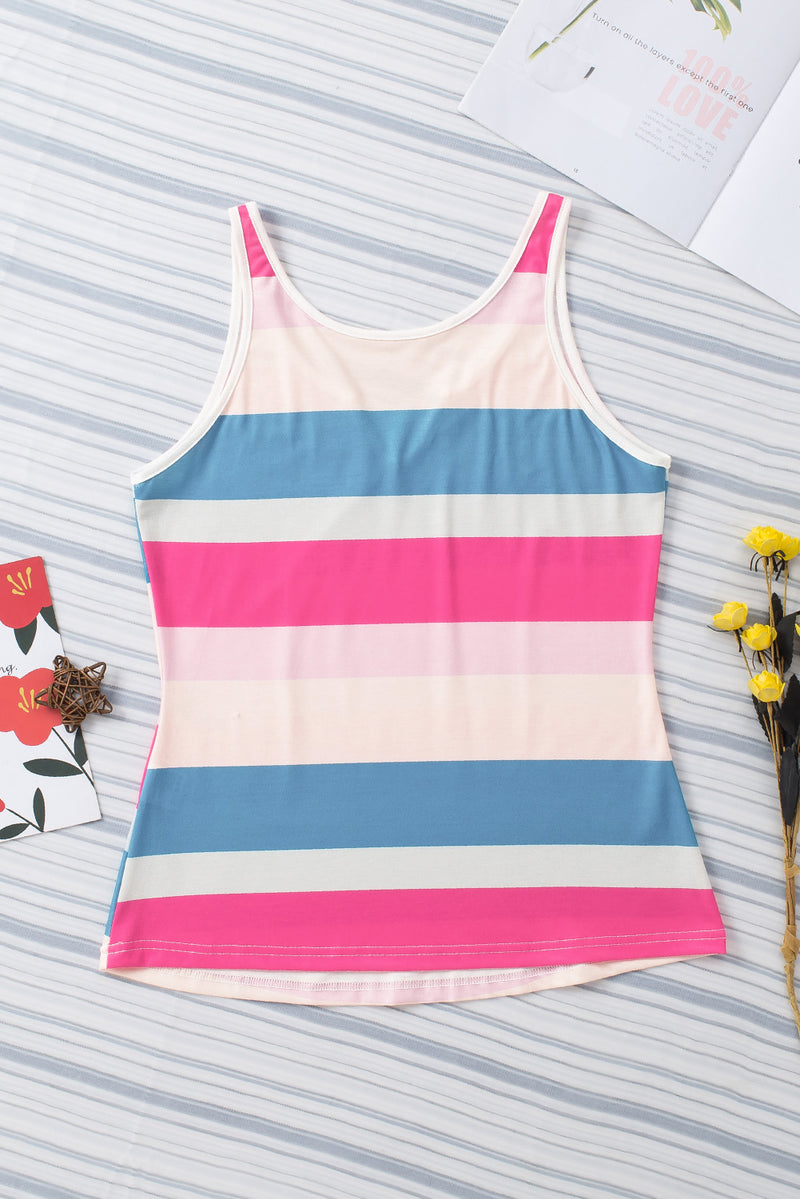 Zahra Striped Notched Neck Tank