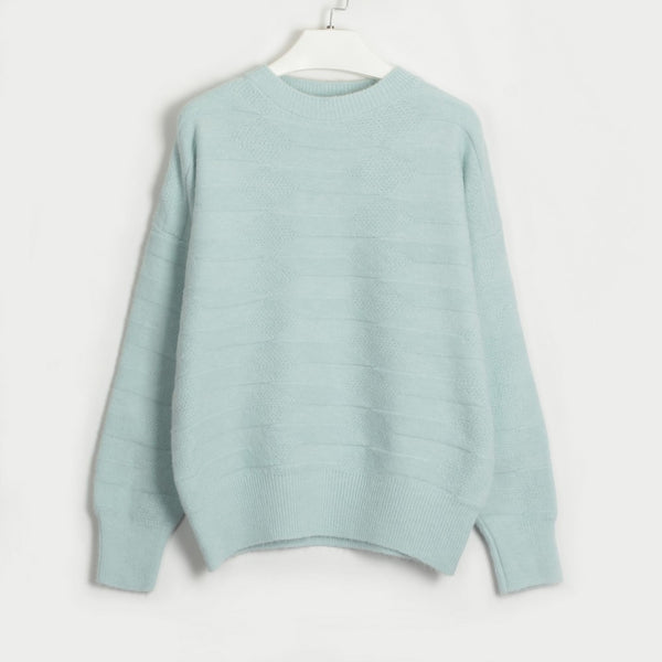 Kaiya Round Neck Dropped Shoulder Sweater