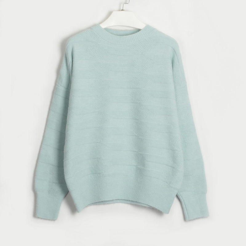 Kaiya Round Neck Dropped Shoulder Sweater