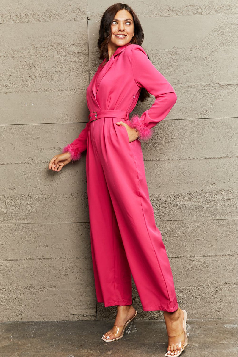 Gemma Collar Long Sleeve Jumpsuit