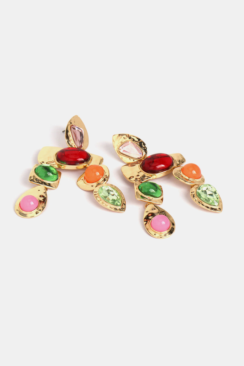 Jordyn Geometrical Zinc Alloy Frame Resin Dangle Earrings