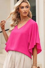 Liana V-Neck Cloak Sleeve Blouse
