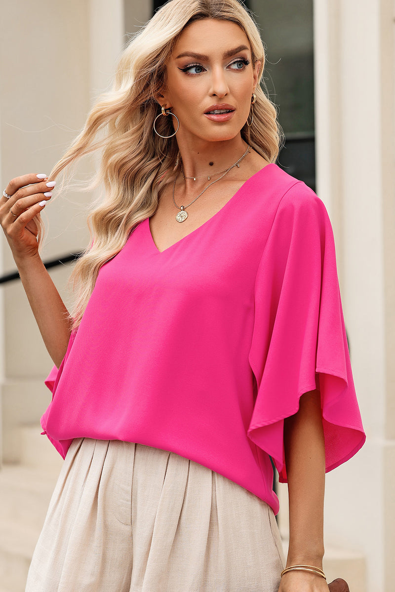 Liana V-Neck Cloak Sleeve Blouse