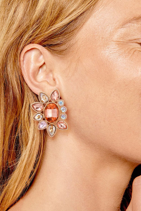 Camila Geometrical Shape Glass Stone Dangle Earrings