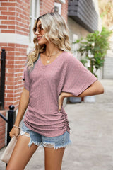 Lexi Flutter Sleeve Eyelet Gathered Detail Top