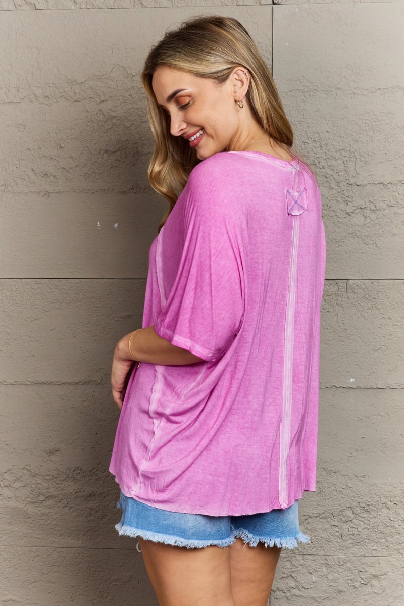 Marley Laid Back Washed Boat Neck Top