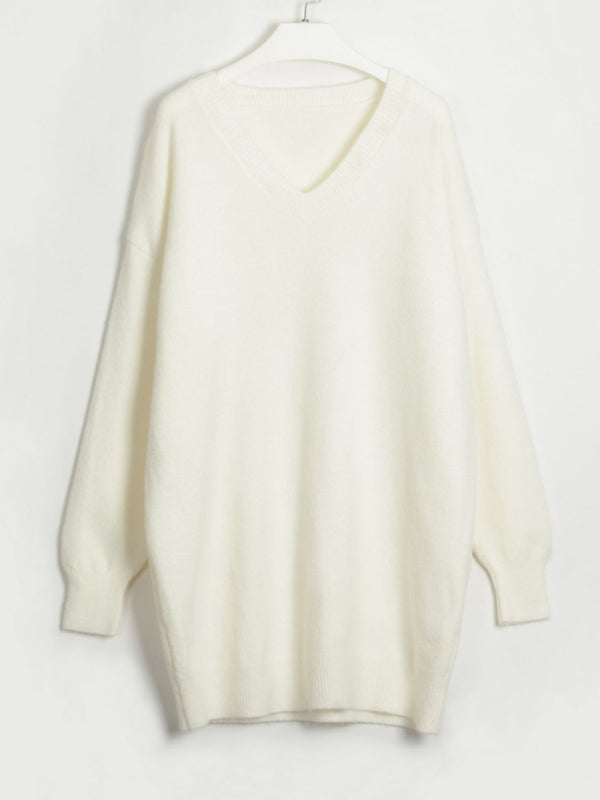 Miracle V-Neck Dropped Shoulder Sweater Dress