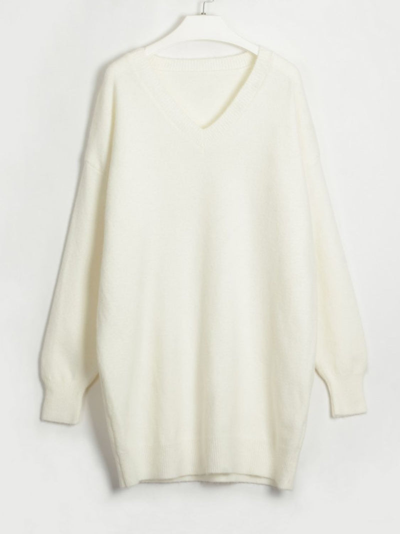 Miracle V-Neck Dropped Shoulder Sweater Dress