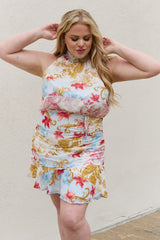 Azalea Full Size Floral Print Halter Woven Dress