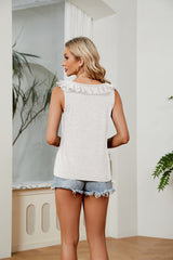 Lacey Ruffle V-Neck Tank Top