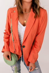 Aurora Double Take One-Button Padded-Shoulder Blazer
