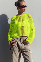 Florence Boat Neck Long Sleeve Cover Up