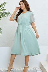 Kenzie Mesh Sleeve Buttoned Dress