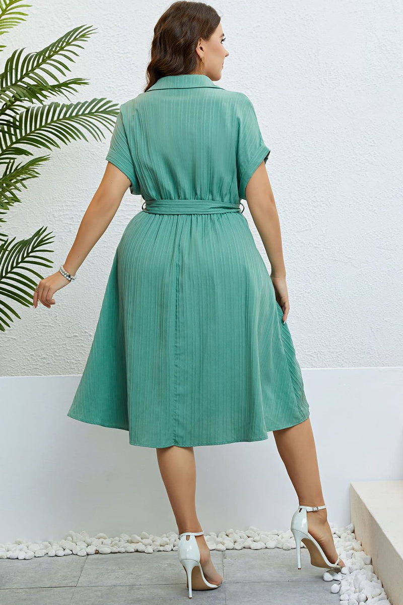 Marlee Buttoned Tie-Waist Shirt Dress