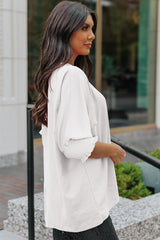 Aubriella Round Neck Dolman Sleeve Textured Blouse
