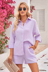 Linda Shirt and Elastic Waist Short with Pockets