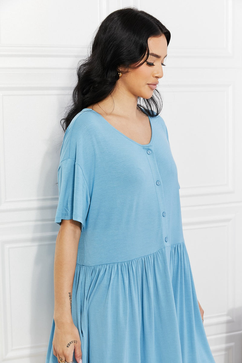 Paulina Full Size Oh Sweet Spring Button Up Flare Dress