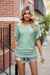 Lexi Flutter Sleeve Eyelet Gathered Detail Top