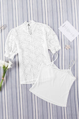 Bronwyn Scalloped Short Puff Sleeve Top
