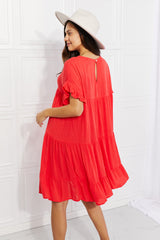 Tessa Full Size Tulip Fields Tiered Midi Dress