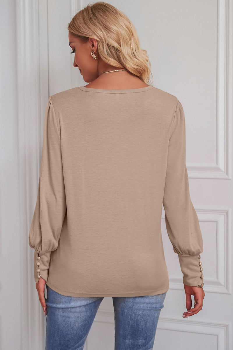 Amaris Round Neck Puff Sleeve T-Shirt