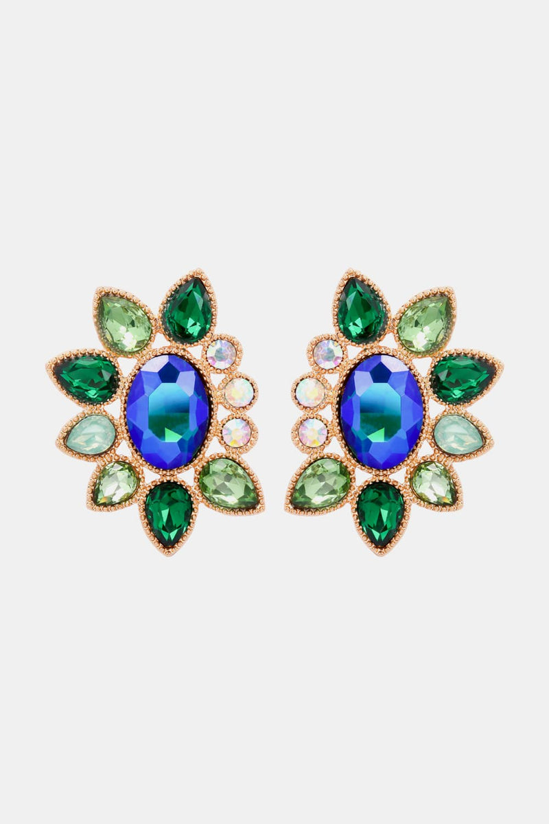 Camila Geometrical Shape Glass Stone Dangle Earrings