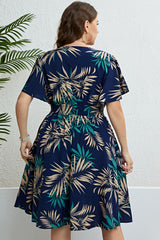 Nadine Botanical Print Flutter Sleeve Smocked Waist Dress
