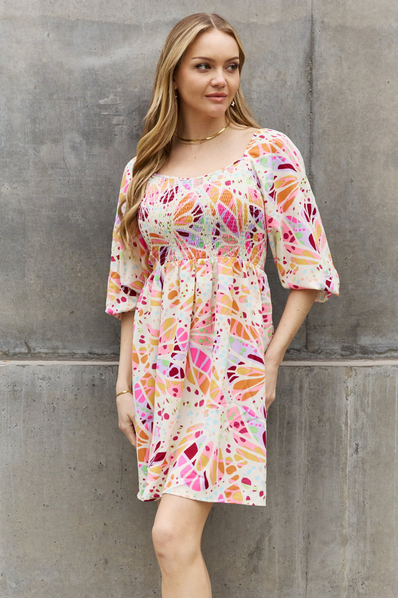 Cecelia Full Size Floral Print Mini Dress