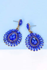 Blake Teardrop Shape Glass Stone Dangle Earrings