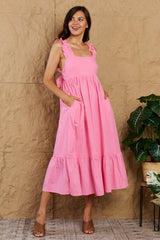 Vienna Full Size Ruffle Sleeve Flare Midi Dress