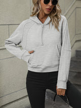 Selena Zip-Up Raglan Sleeve Hoodie with Pocket